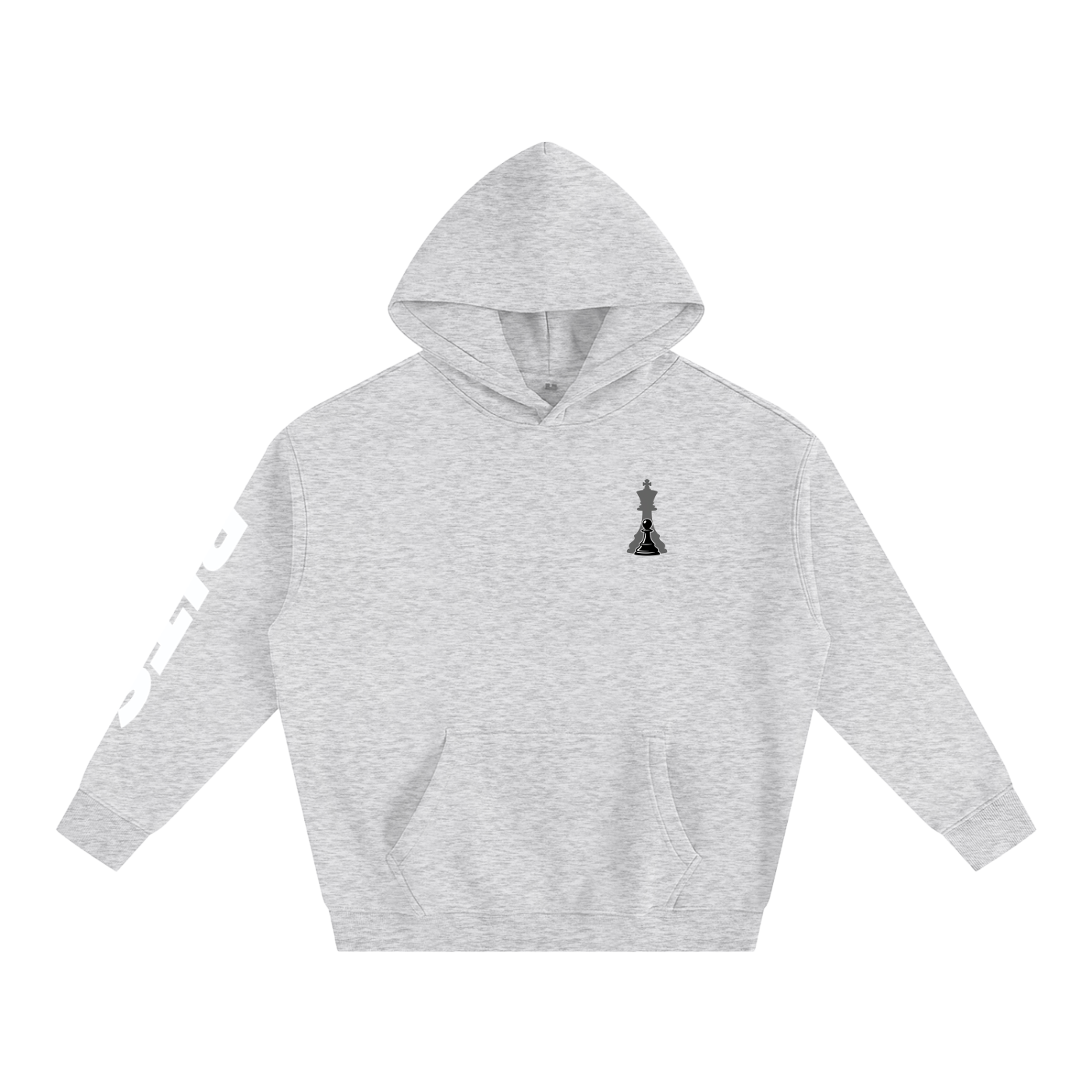 Grey Gray Oversized Mens Hoodie Angel Wings Weightlifter FRONT