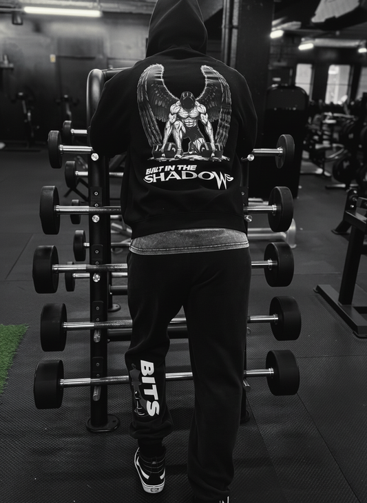 Oversized Mens Hoodie Angel Wings Weightlifter