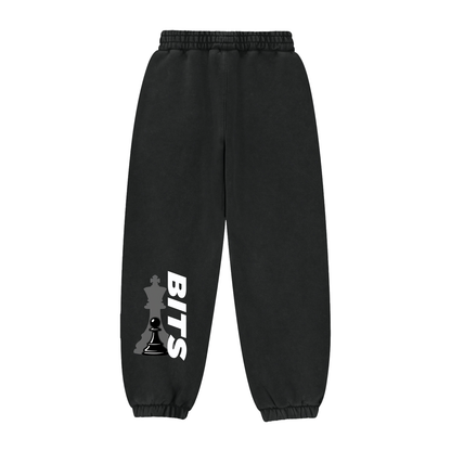 BITS Black fleece lined joggers BACK