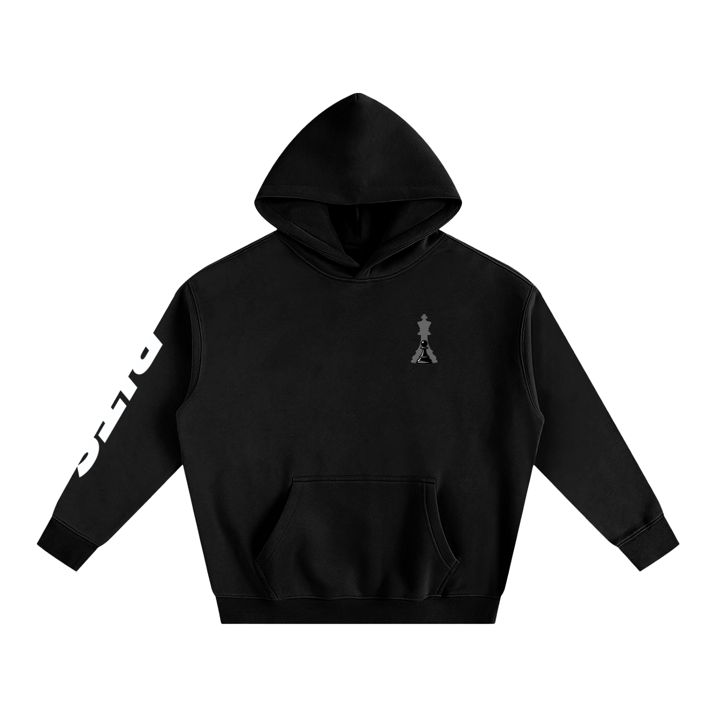 Black Oversized Mens Hoodie Angel Wings Weightlifter FRONT