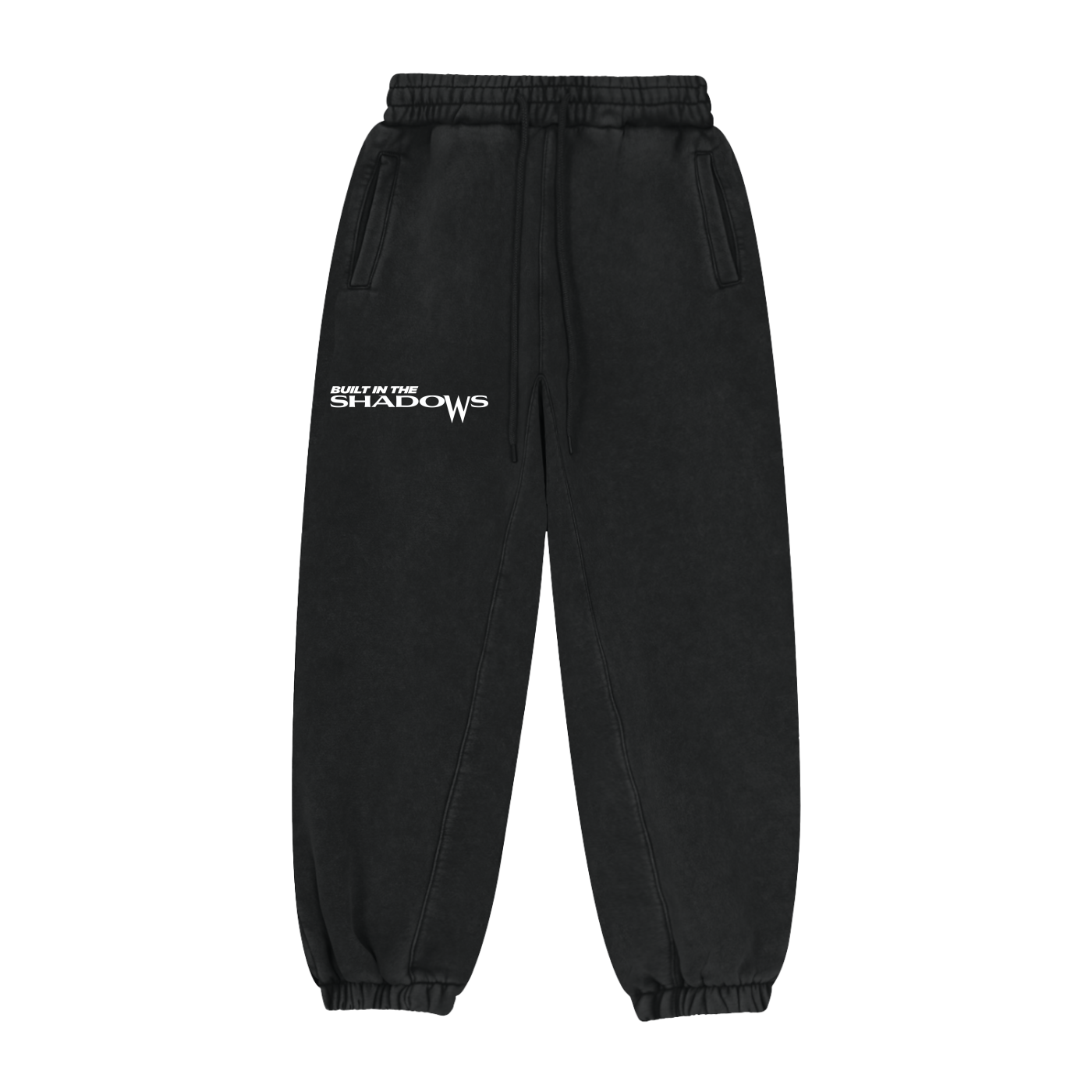 Black fleece lined joggers FRONT