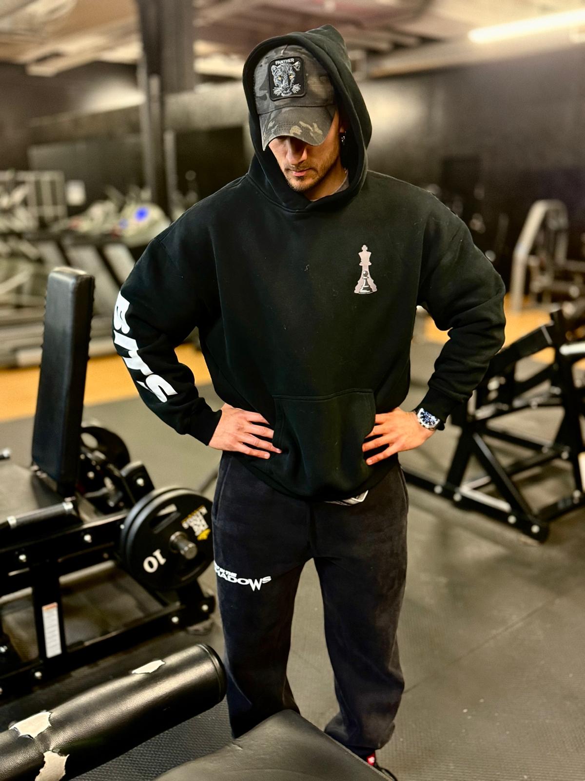 Oversized Mens Hoodie Angel Wings Weightlifter
