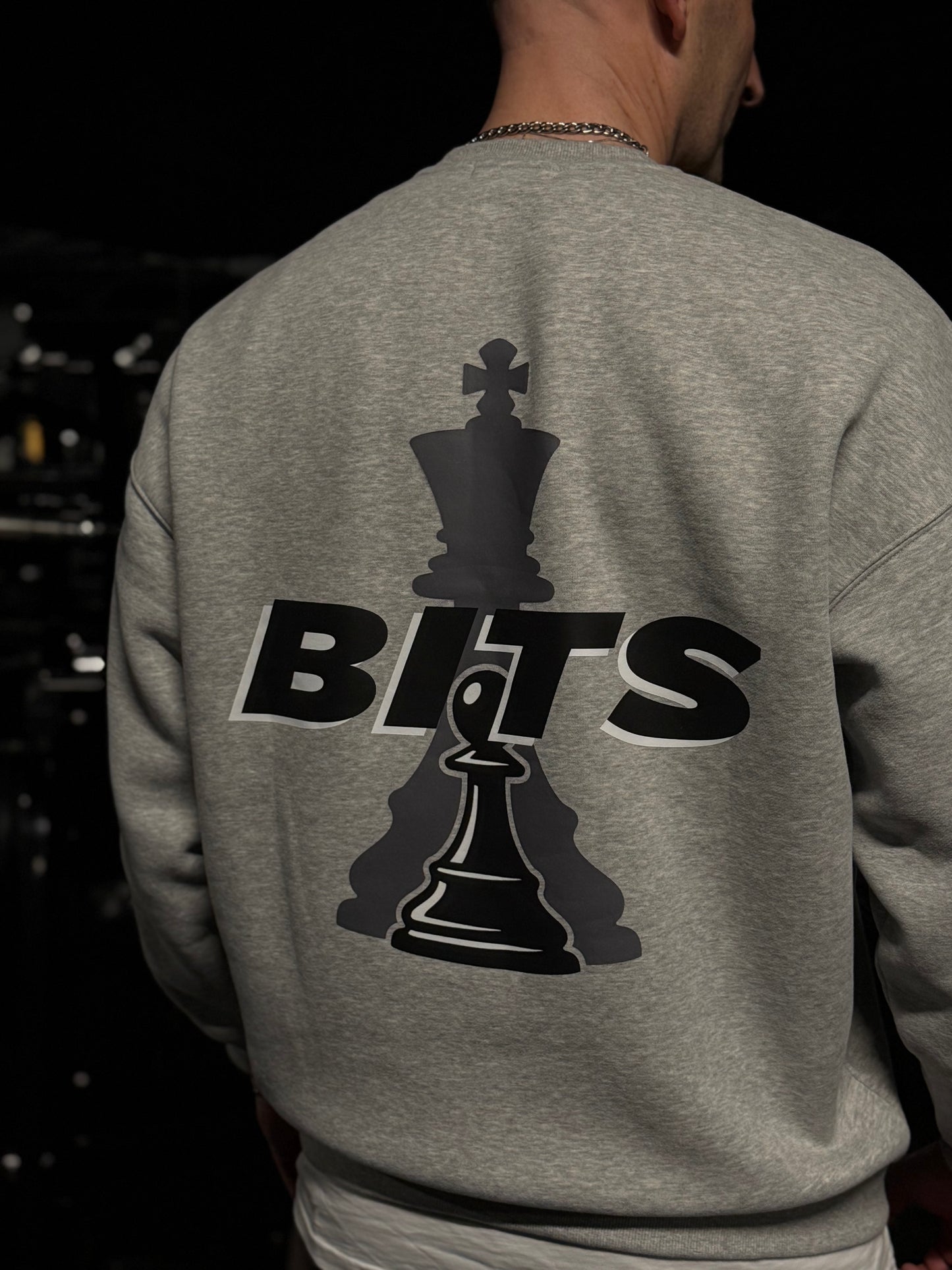 Mens Light Oversized BITS Fleece Lined Sweatshirt