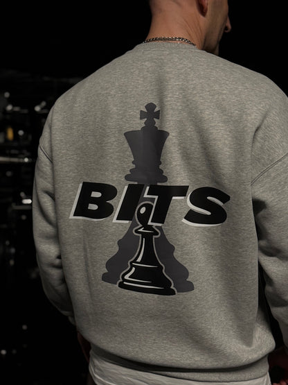 Mens Light Oversized BITS Fleece Lined Sweatshirt