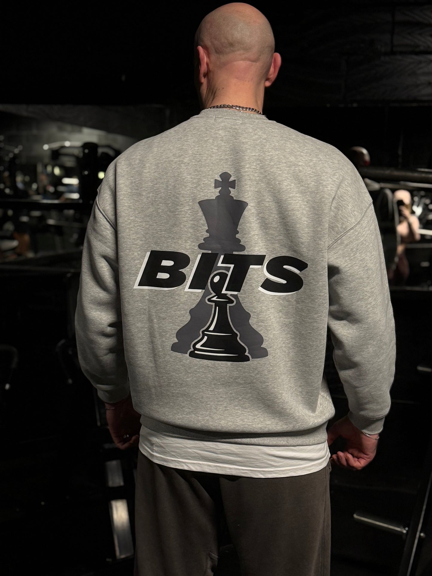 Mens Light Oversized BITS Fleece Lined Sweatshirt