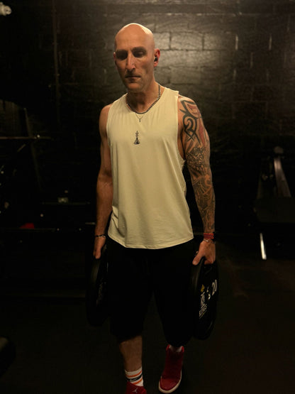 Mens Muscle Vest Off-White