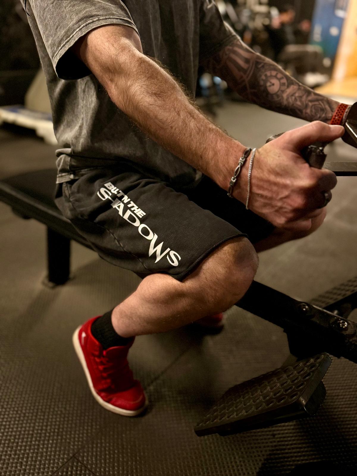 Mens Jogger Shorts in Washed Black