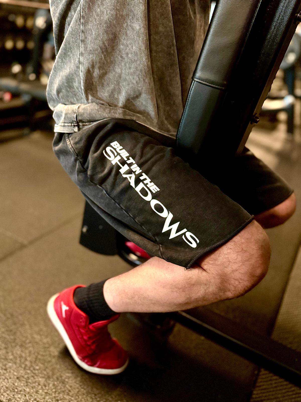 Mens Jogger Shorts in Washed Black