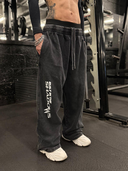 Vintage Washed Black Double Waistband Joggers