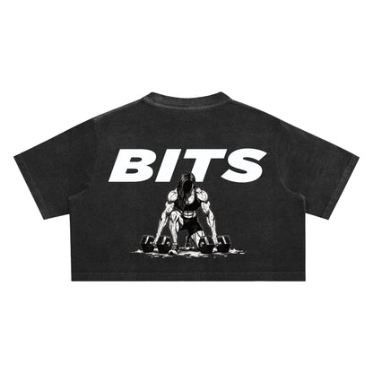Womens Snow Washed Cropped T-Shirt