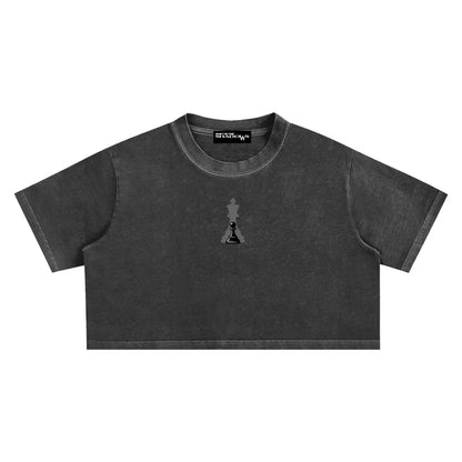 Womens Snow Washed Cropped T-Shirt