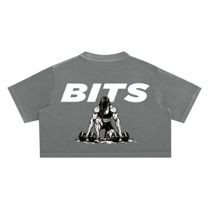 Womens Snow Washed Cropped T-Shirt