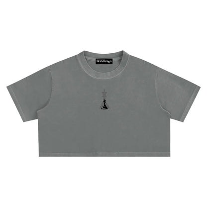 Womens Snow Washed Cropped T-Shirt