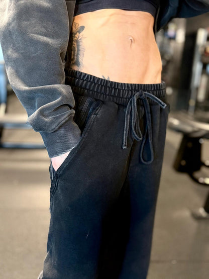 Snow Washed Straight Leg Joggers