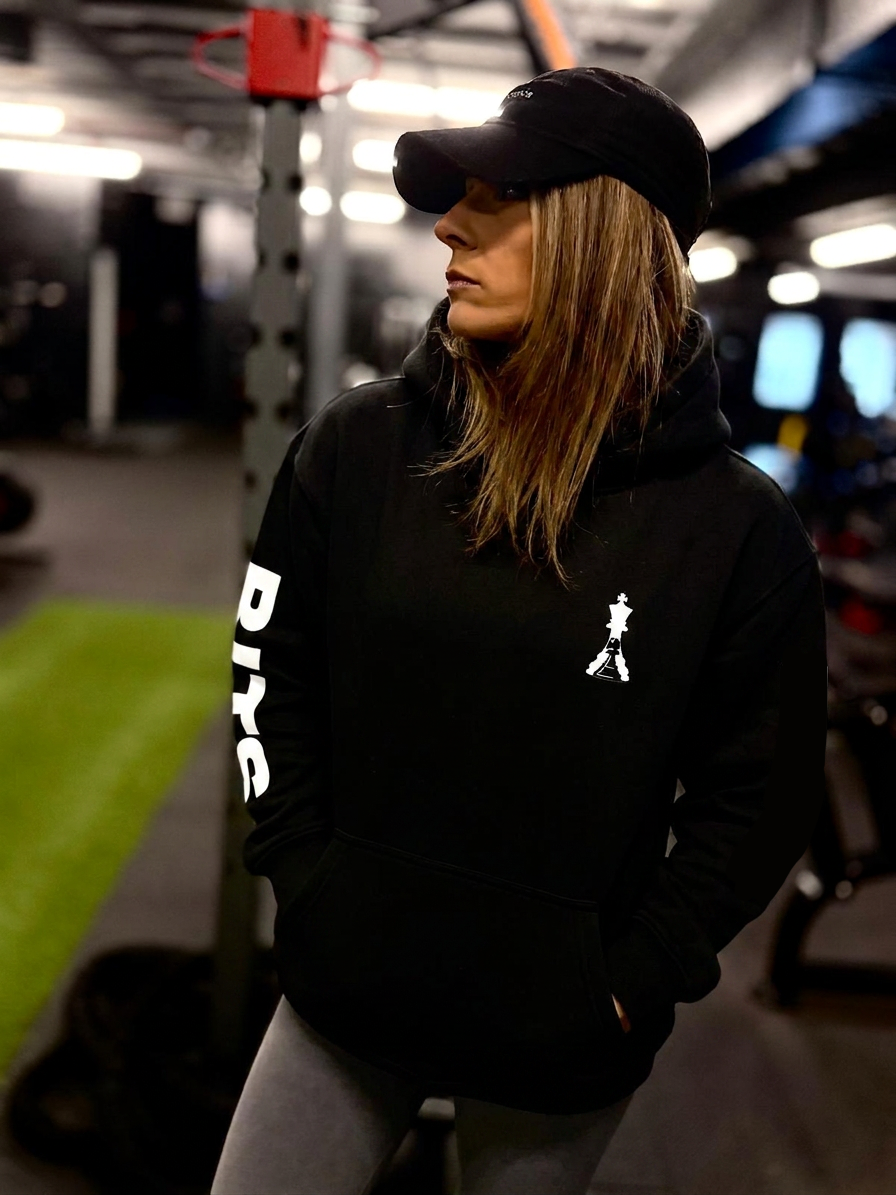 Womens Black Angel Oversized Fleeced Hoodie