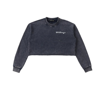 Womens BITS Snow Washed Cropped Sweater