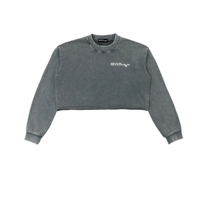 Womens BITS Snow Washed Cropped Sweater