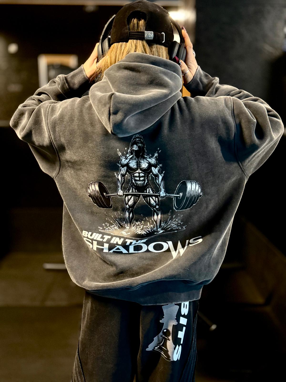 Womens Oversized Snow Washed Deadlift Hoodie