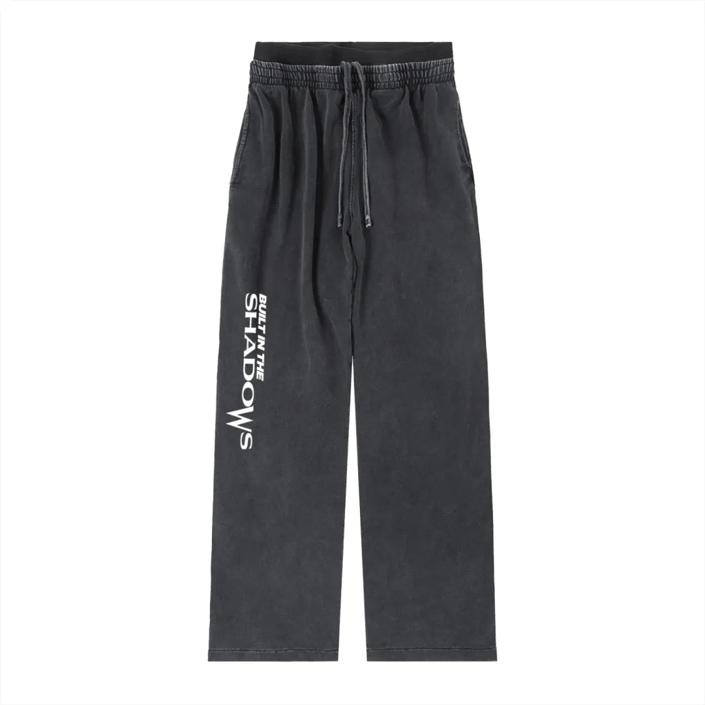 Vintage Washed Black Double Waistband Joggers