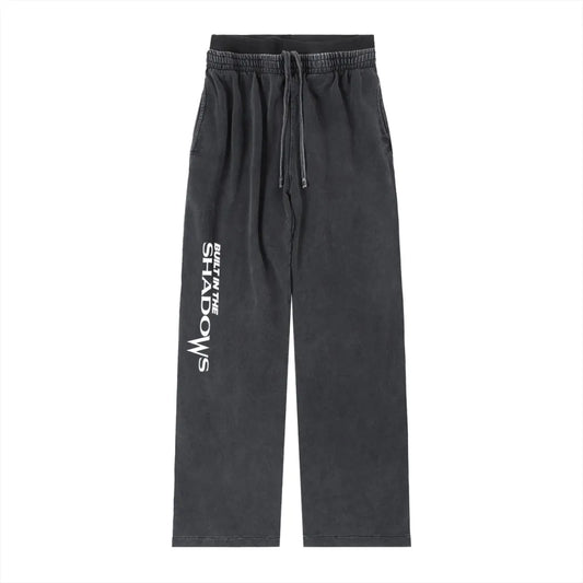 Vintage Washed Black Double Waistband Joggers