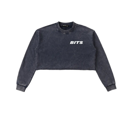 Womens Weightlifter Snow Washed Cropped Sweater