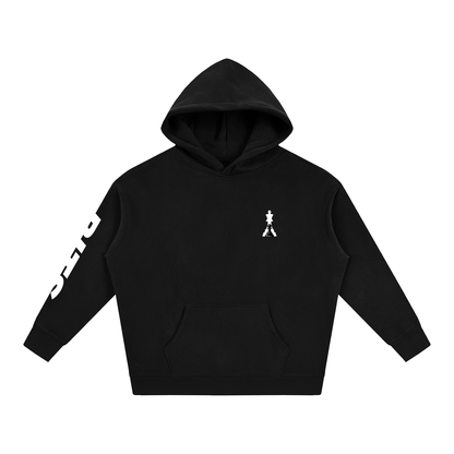 Womens Black Angel Oversized Fleeced Hoodie